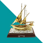 Dhow Trophy with wooden boxDhow Trophy with wooden box mock up