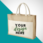 Jute bag with cotton pocket cover photo