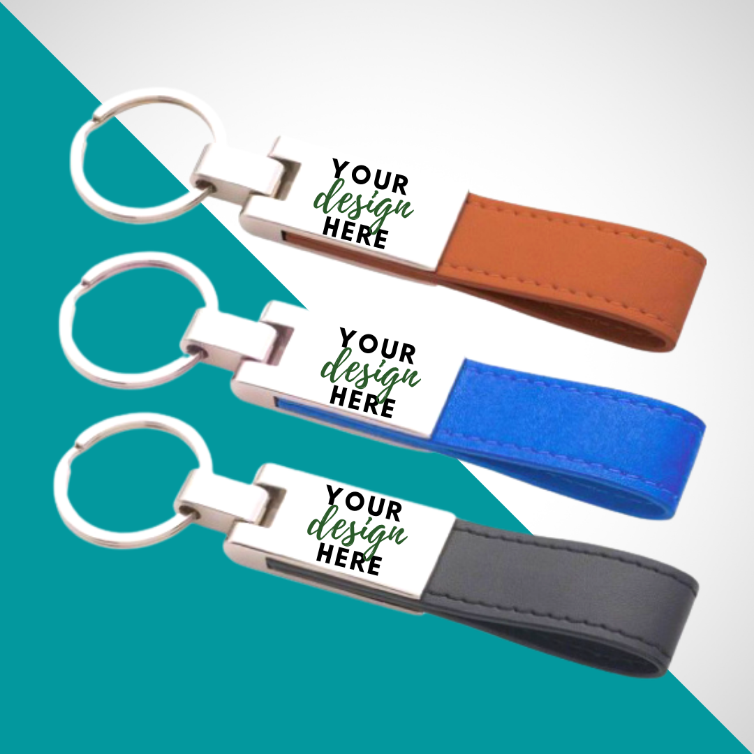 Metal keychain with leather strap cork Strap Online in Dubai UAE