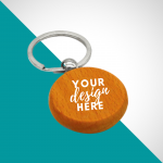 keychain round wooden